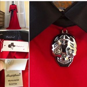 Gothic Lolita Skull Flowy rockabilly Maxi Dress